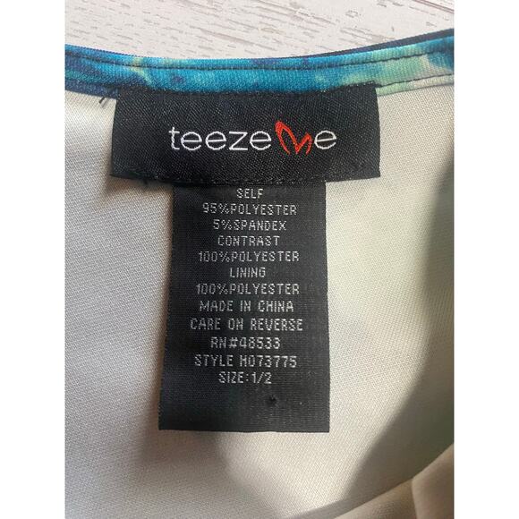 Teeze Me Floral 2pc Halter Top & High Low Skirt Set Blue Roses Formal Prom Dress - Picture 8 of 12